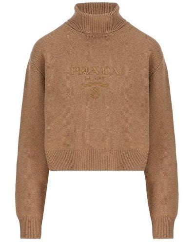 prada brown jumper|Prada turtleneck sweater.